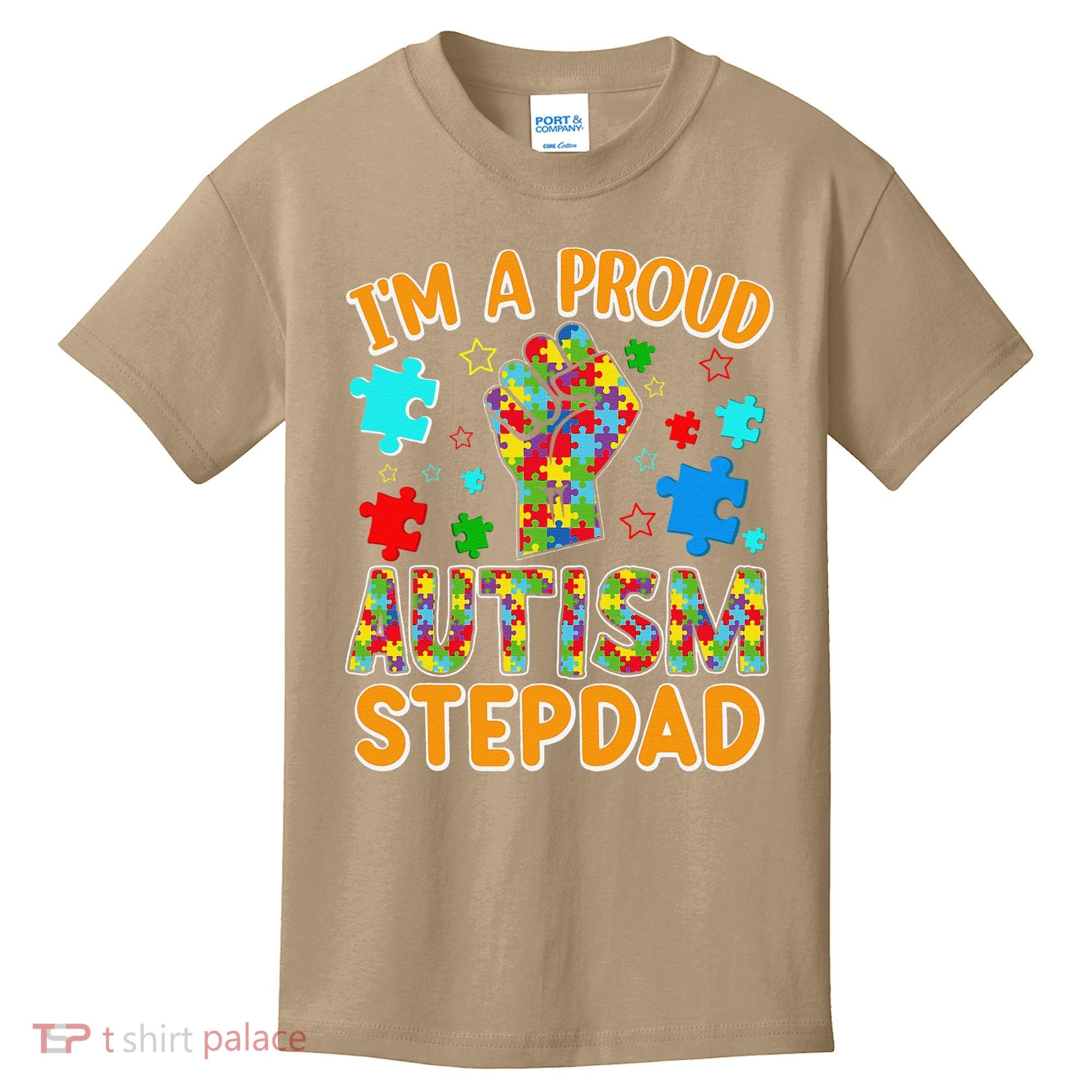Im a Proud Autism Stepdad Puzzle Piece Advocate Support Kids T-Shirt