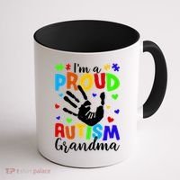 I'm A Proud Autism Grandma Autism Awareness Meaningful Gift Coffee Mug thumb 1