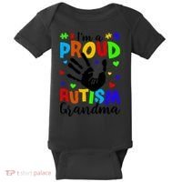 I'm A Proud Autism Grandma Autism Awareness Meaningful Gift Baby Bodysuit thumb 0