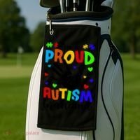 I'm A Proud Autism Grandma Autism Awareness Meaningful Gift Golf Towel thumb 2