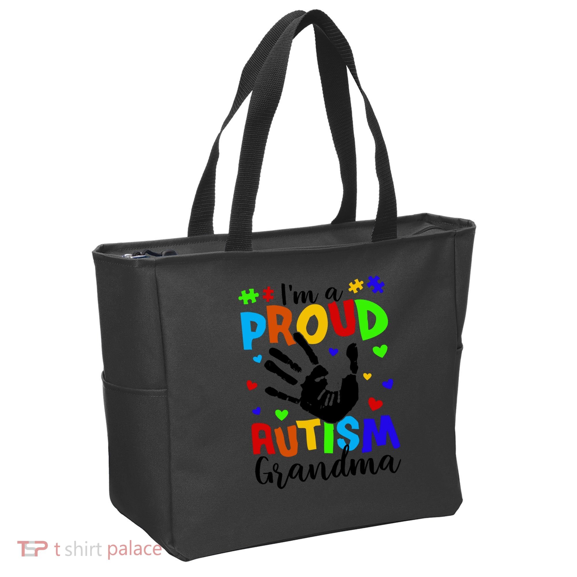 I'm A Proud Autism Grandma Autism Awareness Meaningful Gift Tote Bag