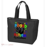 I'm A Proud Autism Grandma Autism Awareness Meaningful Gift Tote Bag thumb 3