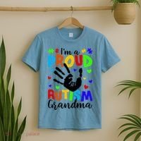 I'm A Proud Autism Grandma Autism Awareness Meaningful Gift T-Shirt thumb 2