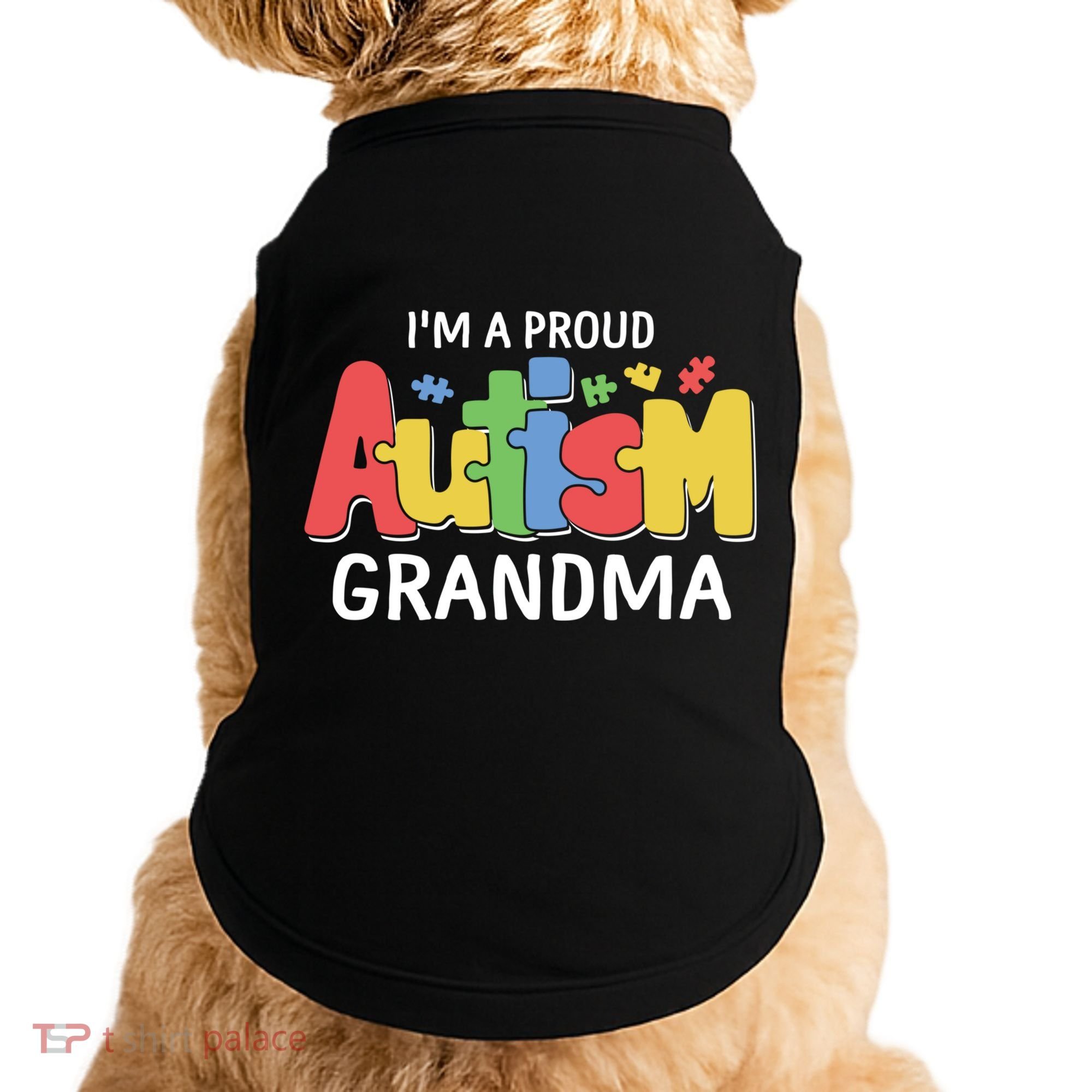 I'm A Proud Autism Grandma Awareness Gift Doggie Tank