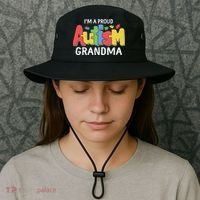 I'm A Proud Autism Grandma Awareness Gift Bucket Hat thumb 3