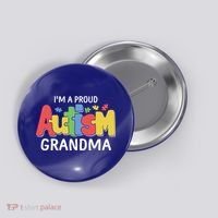 I'm A Proud Autism Grandma Awareness Gift Button thumb 0