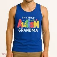 I'm A Proud Autism Grandma Awareness Gift Tank Top thumb 3