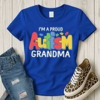 I'm A Proud Autism Grandma Awareness Gift Women's T-Shirt thumb 3