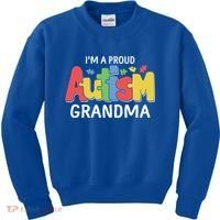 I'm A Proud Autism Grandma Awareness Gift Kids Sweatshirt thumb 0