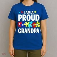 I'm A Proud Autism Grandpa Autism Awareness Meaningful Gift T-Shirt thumb 4