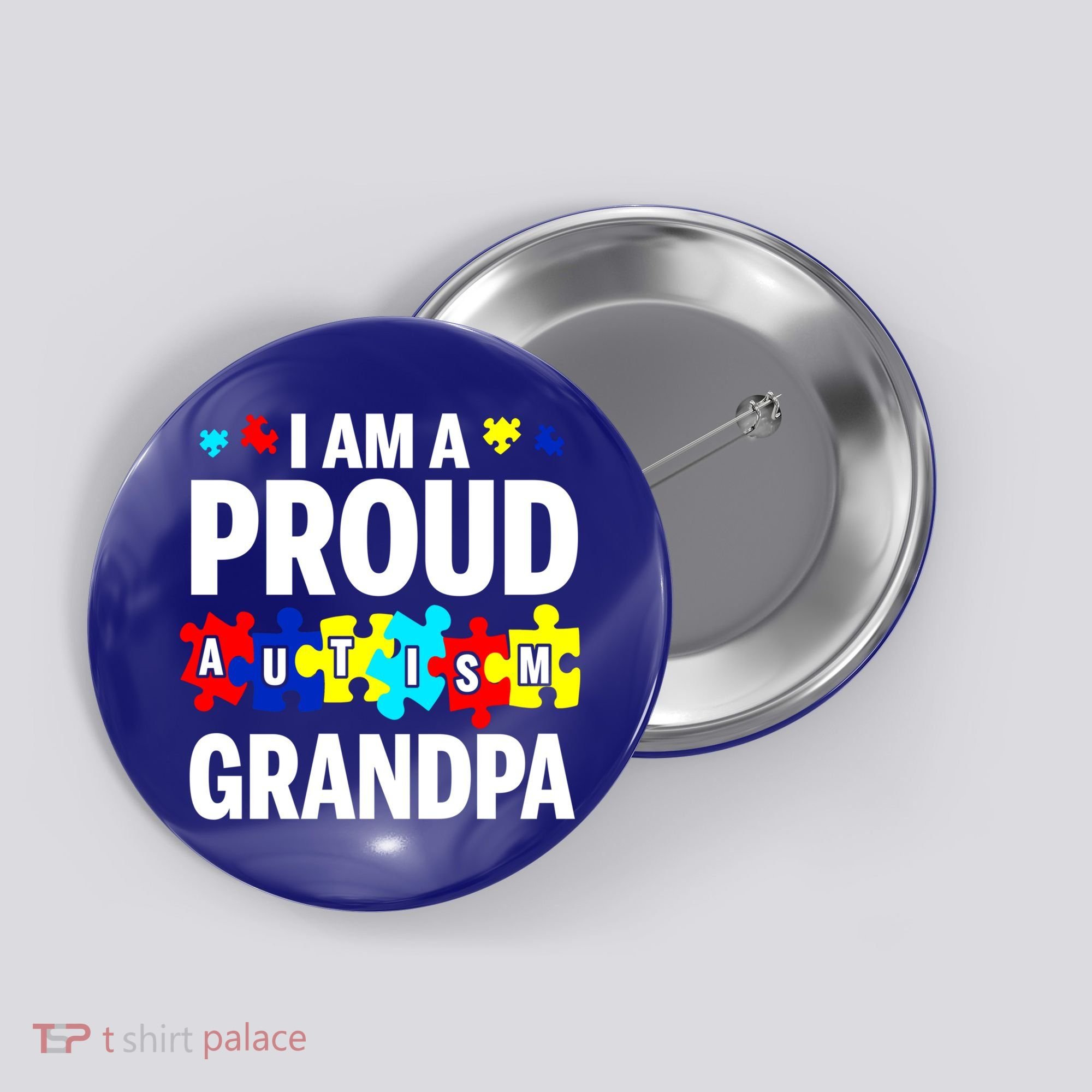I'm A Proud Autism Grandpa Autism Awareness Meaningful Gift Button