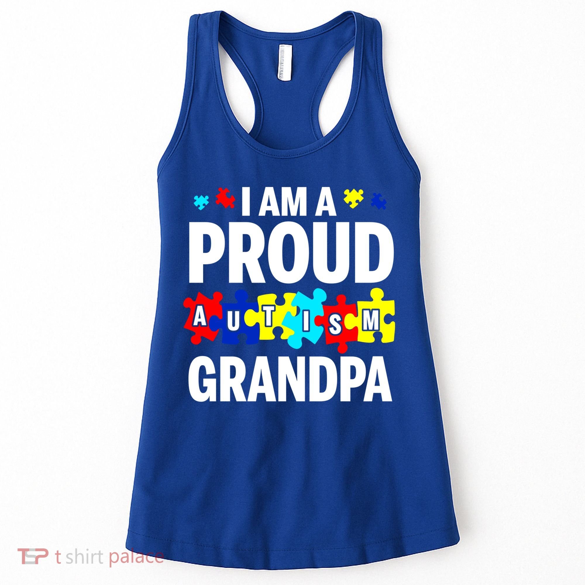 I'm A Proud Autism Grandpa Autism Awareness Meaningful Gift Women's Tank Top