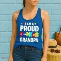 I'm A Proud Autism Grandpa Autism Awareness Meaningful Gift Women's Tank Top thumb 2
