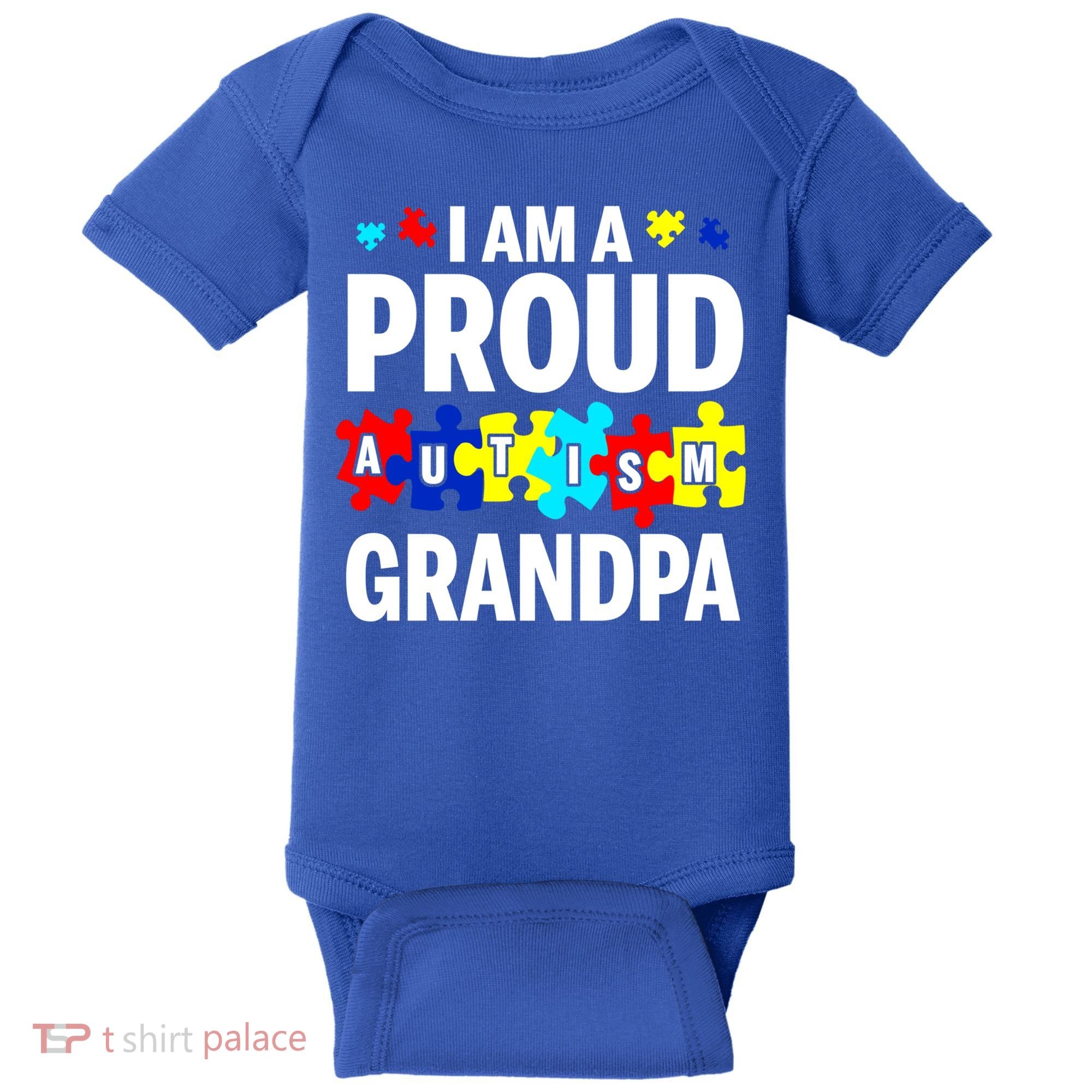I'm A Proud Autism Grandpa Autism Awareness Meaningful Gift Baby Bodysuit