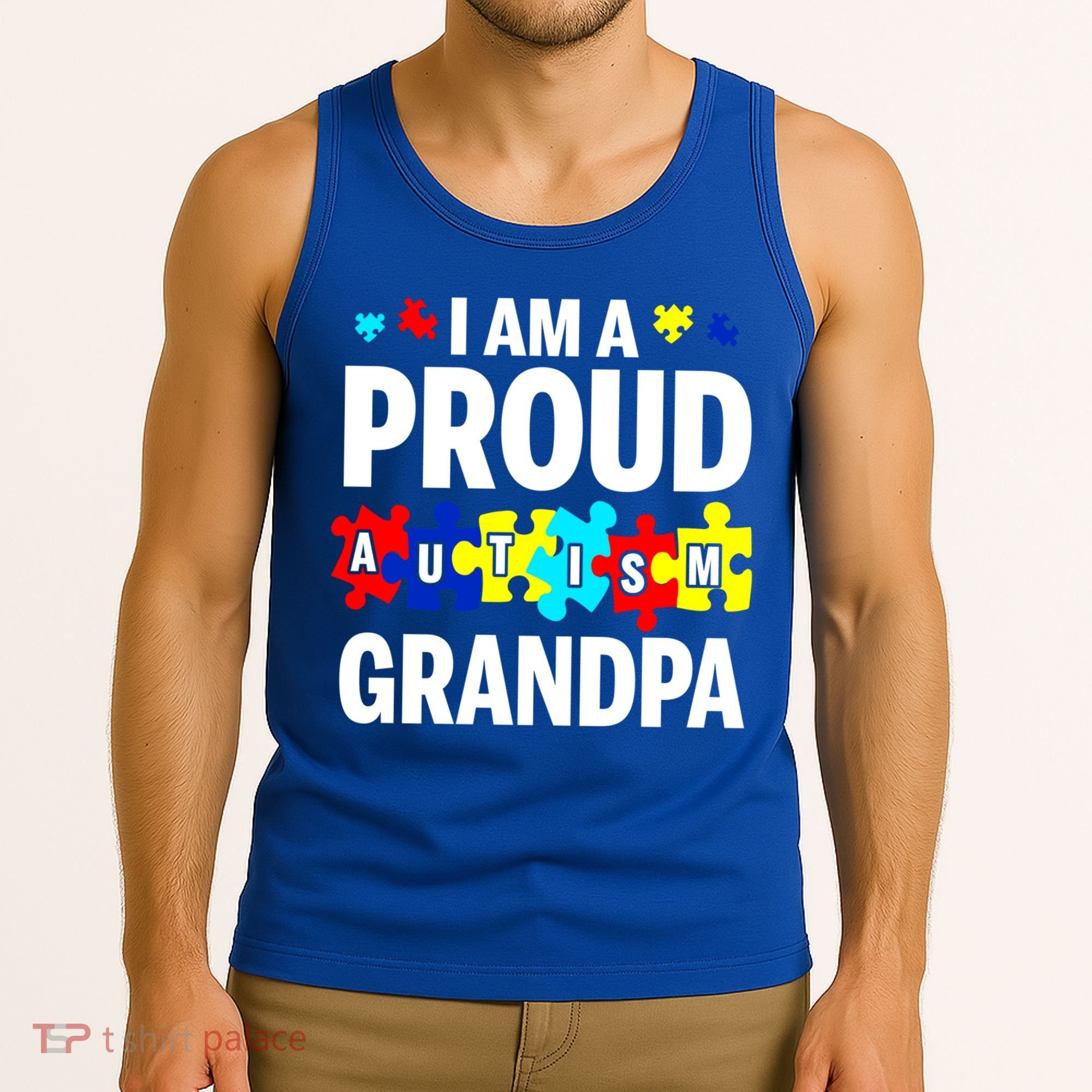 I'm A Proud Autism Grandpa Autism Awareness Meaningful Gift Tank Top