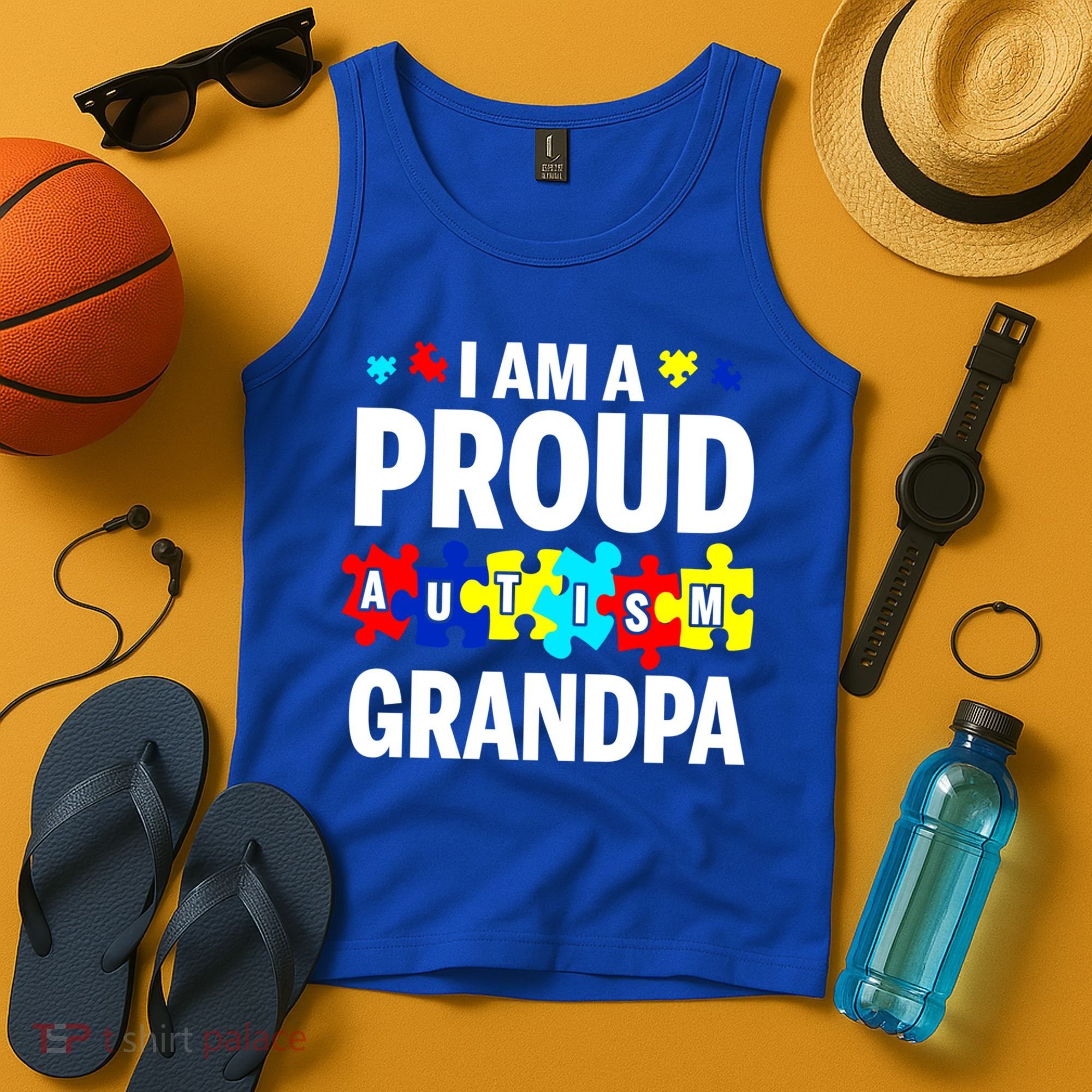 I'm A Proud Autism Grandpa Autism Awareness Meaningful Gift Tank Top