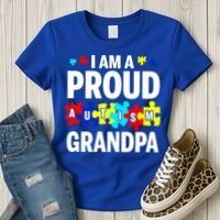I'm A Proud Autism Grandpa Autism Awareness Meaningful Gift Women's T-Shirt thumb 3