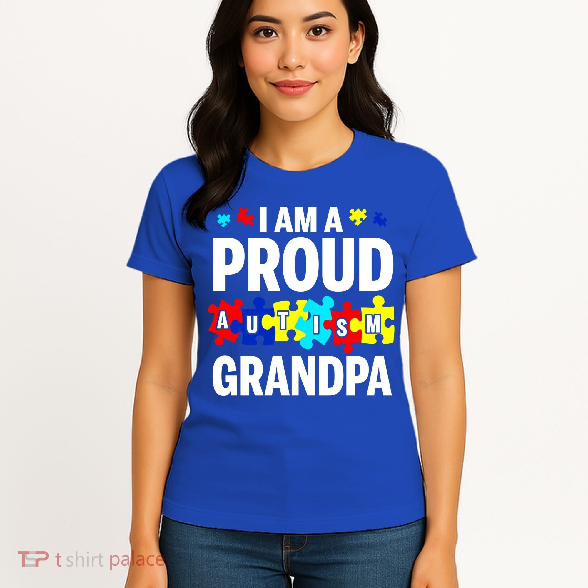 I'm A Proud Autism Grandpa Autism Awareness Meaningful Gift Women's T-Shirt