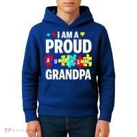 I'm A Proud Autism Grandpa Autism Awareness Meaningful Gift Kids Hoodie thumb 4