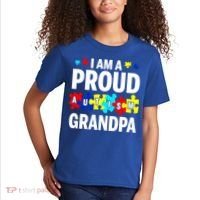 I'm A Proud Autism Grandpa Autism Awareness Meaningful Gift Kids T-Shirt thumb 2