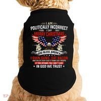 I Am Politically Incorrect God Bless American Christ Eagle Doggie Tank thumb 0