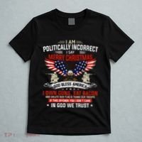 I Am Politically Incorrect God Bless American Christ Eagle T-Shirt thumb 5