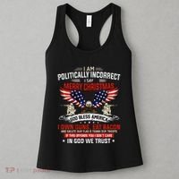 I Am Politically Incorrect God Bless American Christ Eagle Women's Tank Top thumb 3