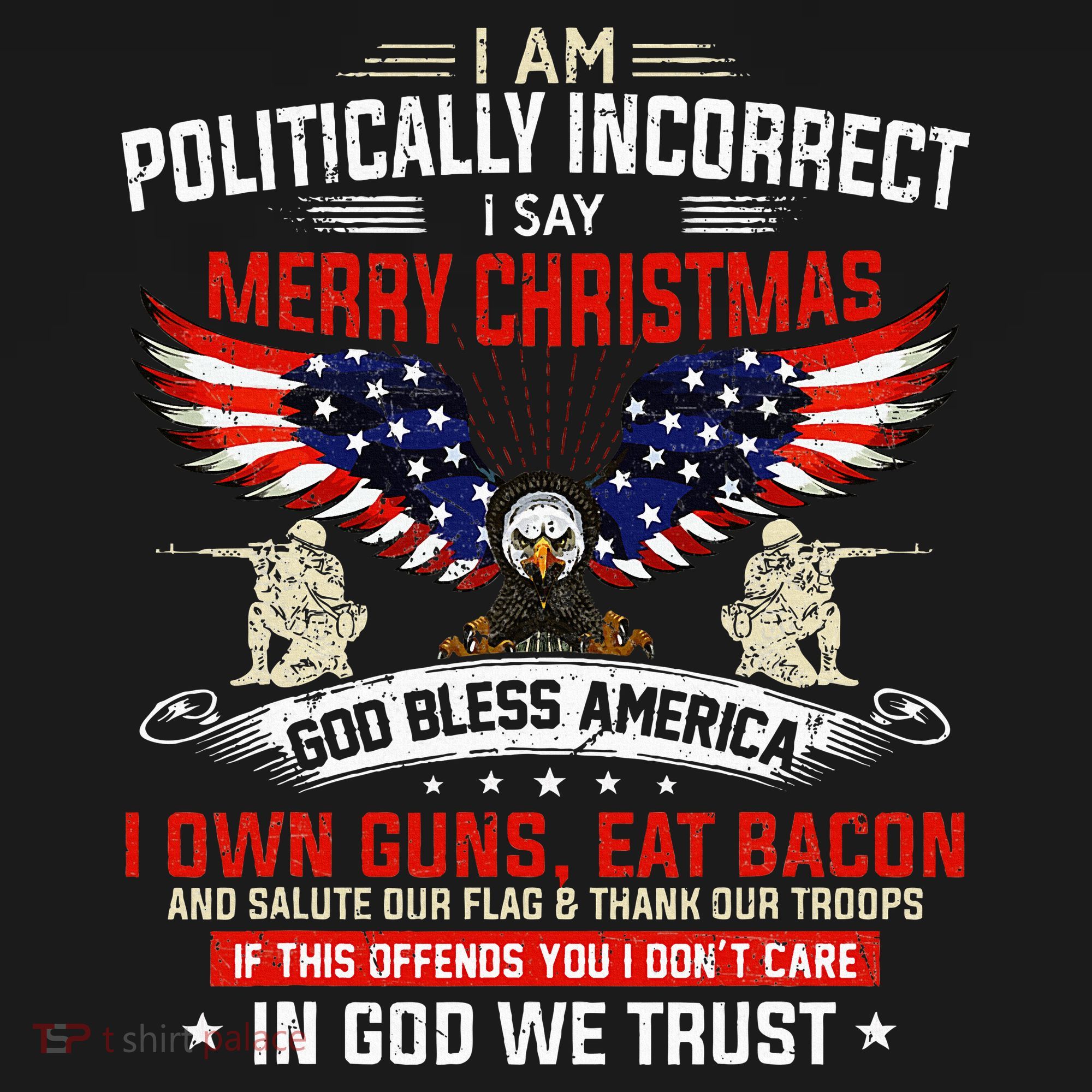 I Am Politically Incorrect God Bless American Christ Eagle Women's Tank Top