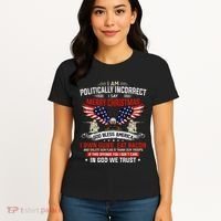 I Am Politically Incorrect God Bless American Christ Eagle Women's T-Shirt thumb 4