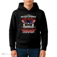 I Am Politically Incorrect God Bless American Christ Eagle Kids Hoodie thumb 4