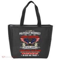 I Am Politically Incorrect God Bless American Christ Eagle Tote Bag thumb 0