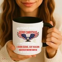 I Am Politically Incorrect God Bless American Christ Eagle Coffee Mug thumb 3