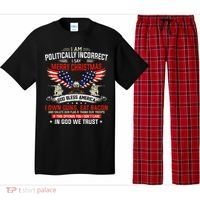 I Am Politically Incorrect God Bless American Christ Eagle Pajama Set thumb 0