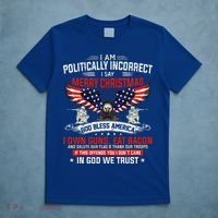 I Am Politically Incorrect God Bless American Christ Eagle T-Shirt thumb 5