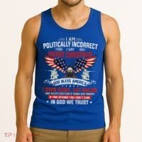 I Am Politically Incorrect God Bless American Christ Eagle Tank Top thumb 3