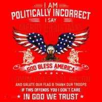 I Am Politically Incorrect God Bless American Christ Eagle Santa Hat thumb 1