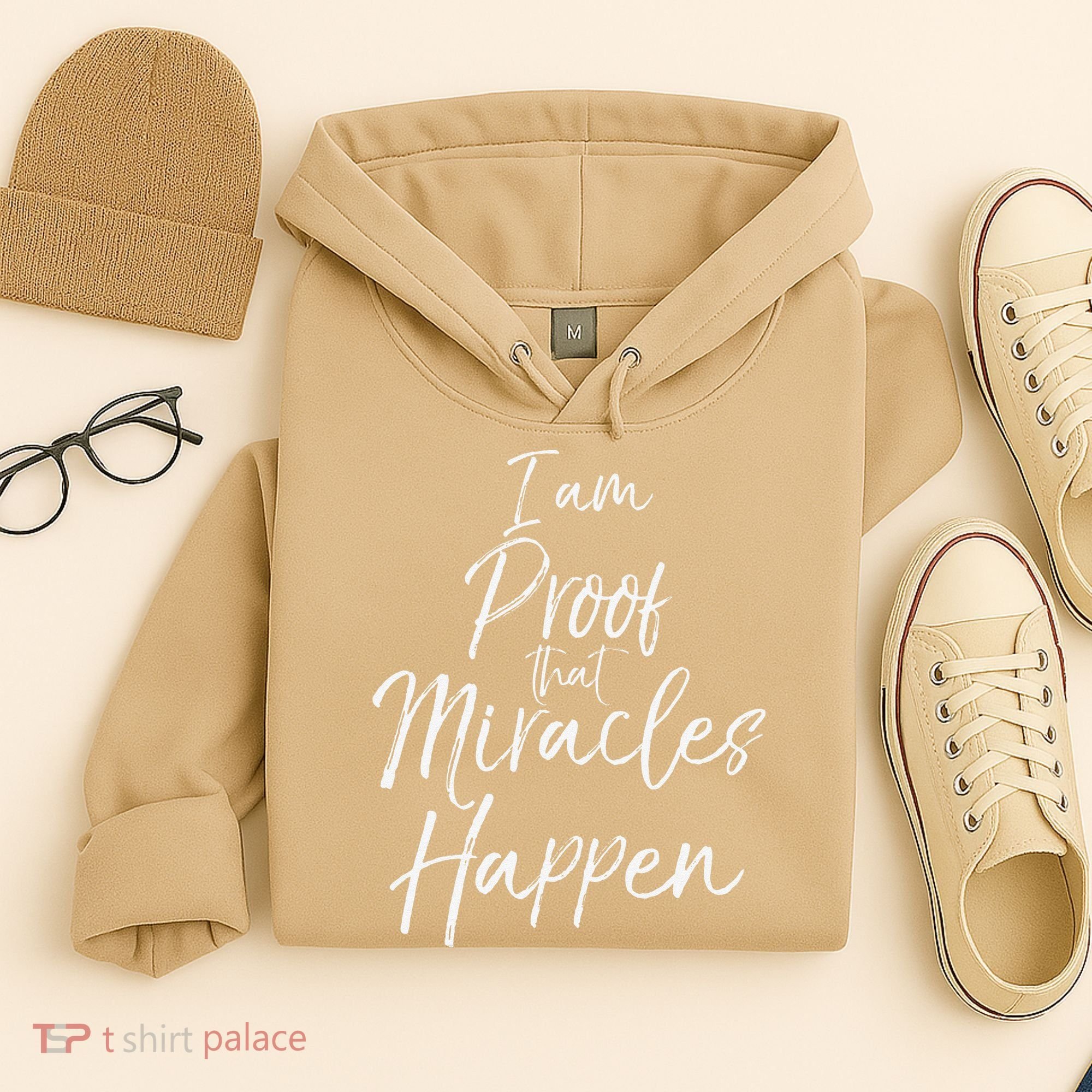 I Am Proof That Miracles Happen Fun Cute Christian Hoodie