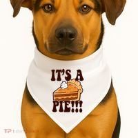 Its A Pie Funny Thanksgiving USA-Made Doggie Bandana thumb 1