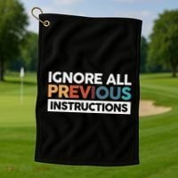 Ignore All Previous Instructions Golf Towel thumb 1