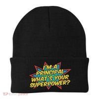 Im A Principal Whats Your Superpower Super School Principal Beanie thumb 0