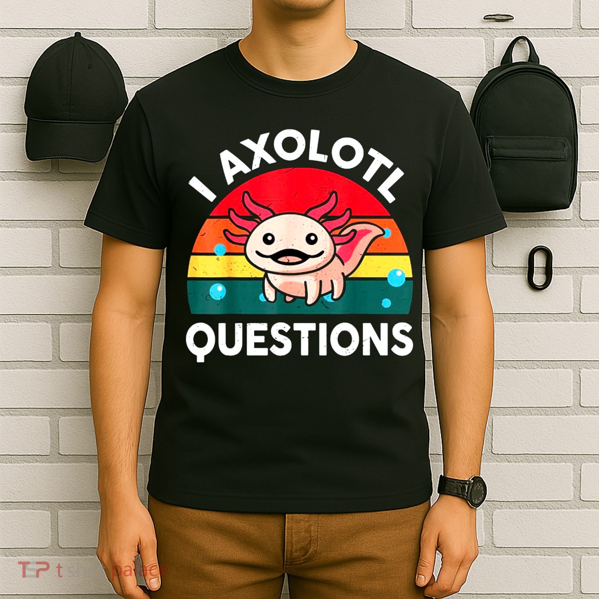 I Axolotl Questions Lover Retro Vintage T-Shirt