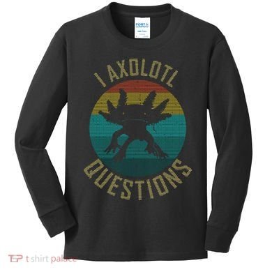 I Axolotl Questions Ugly Sweater Design Kids Long Sleeve Shirt