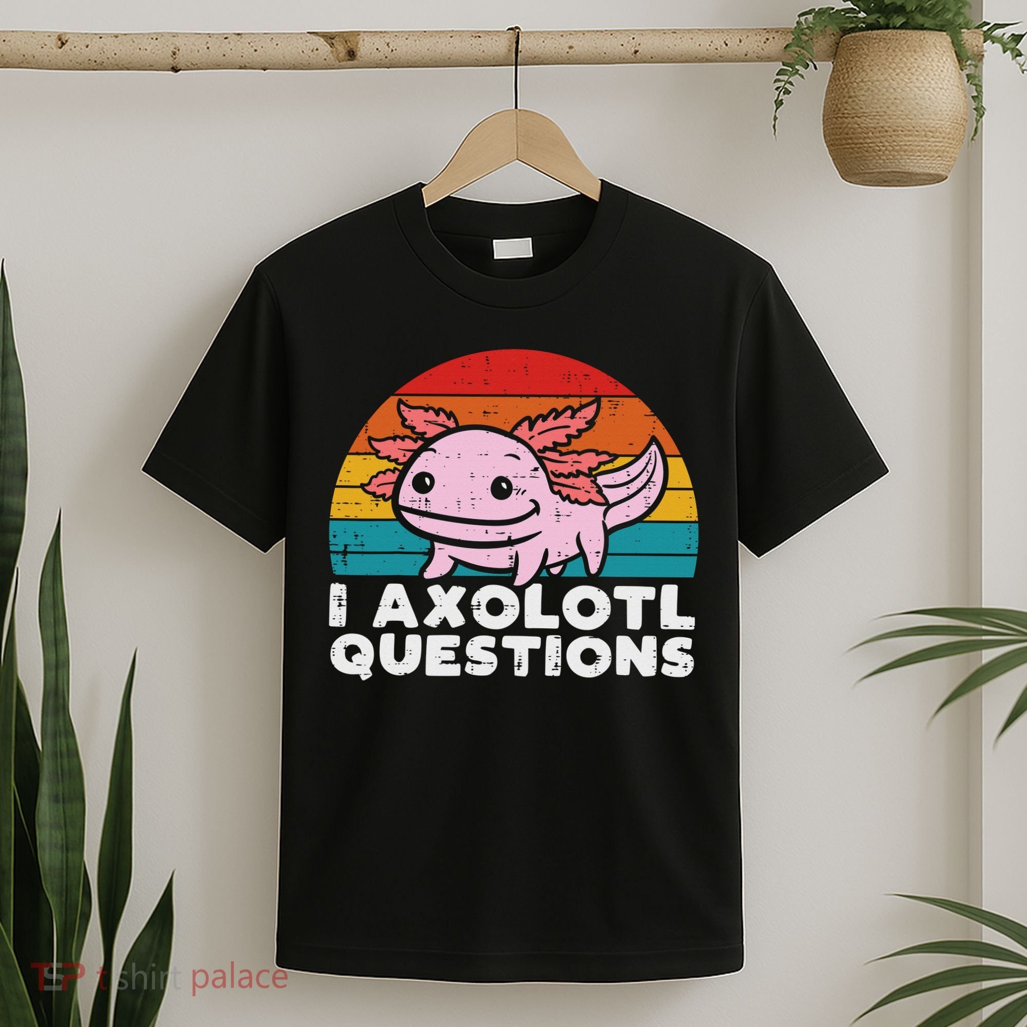 I Axolotl Questions Retro Vintage Funny Cute Axolotl   T-Shirt