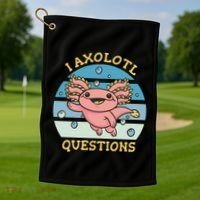 I Axolotl Questions Retro Cute Golf Towel thumb 1