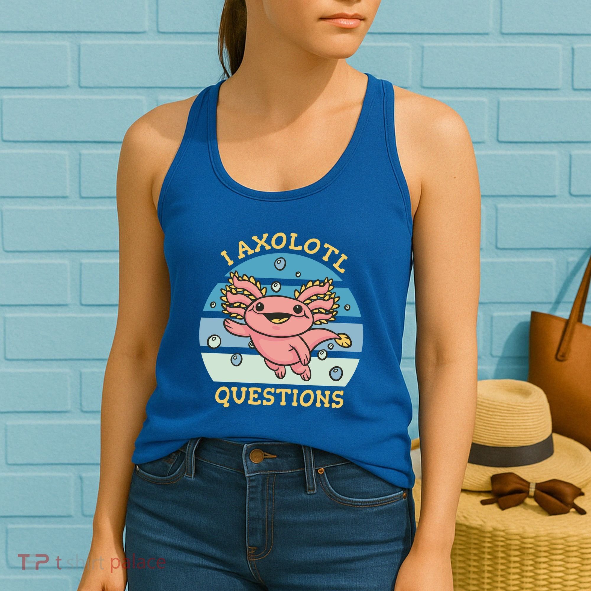 I Axolotl Questions Retro Cute Women's Tank Top