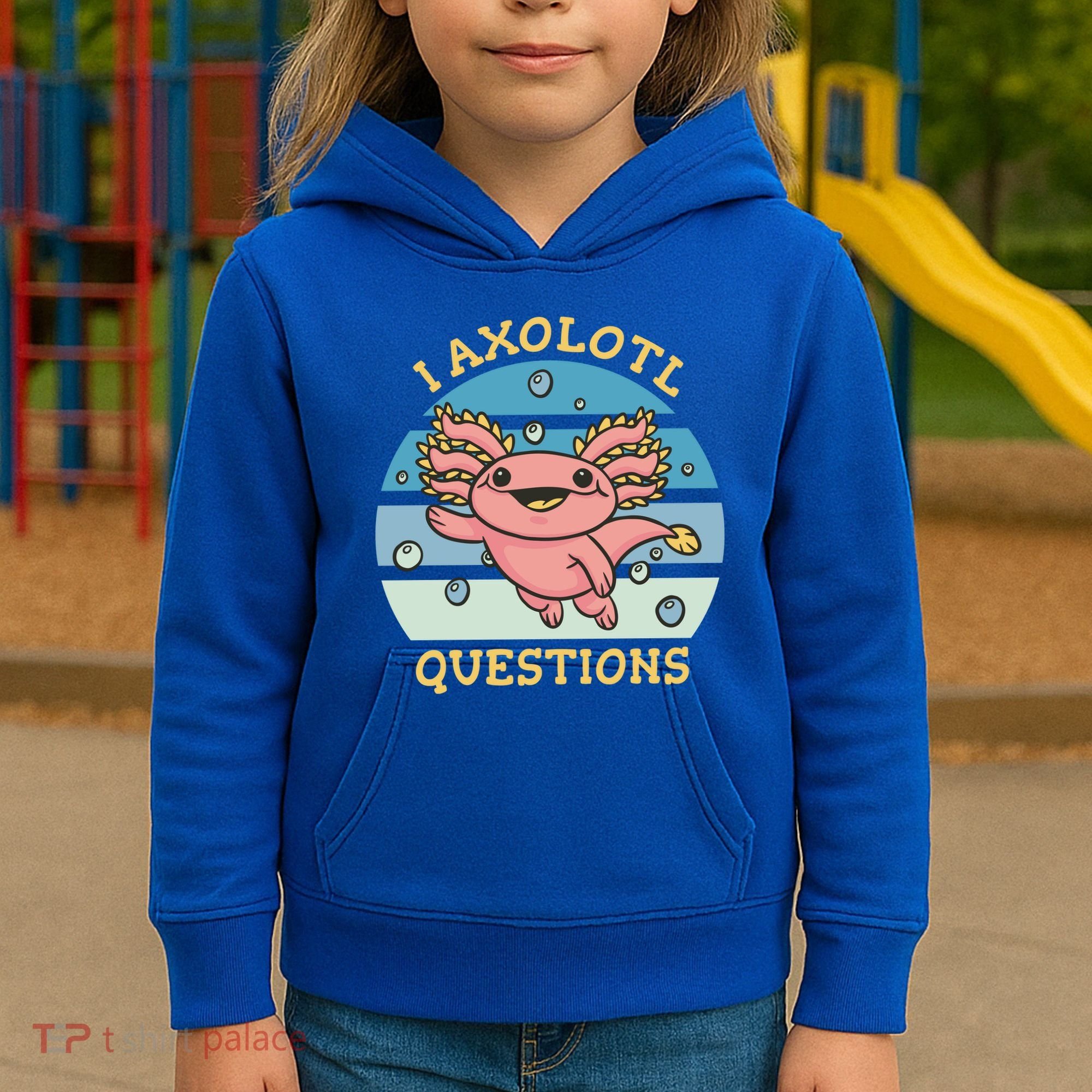 I Axolotl Questions Retro Cute Kids Hoodie