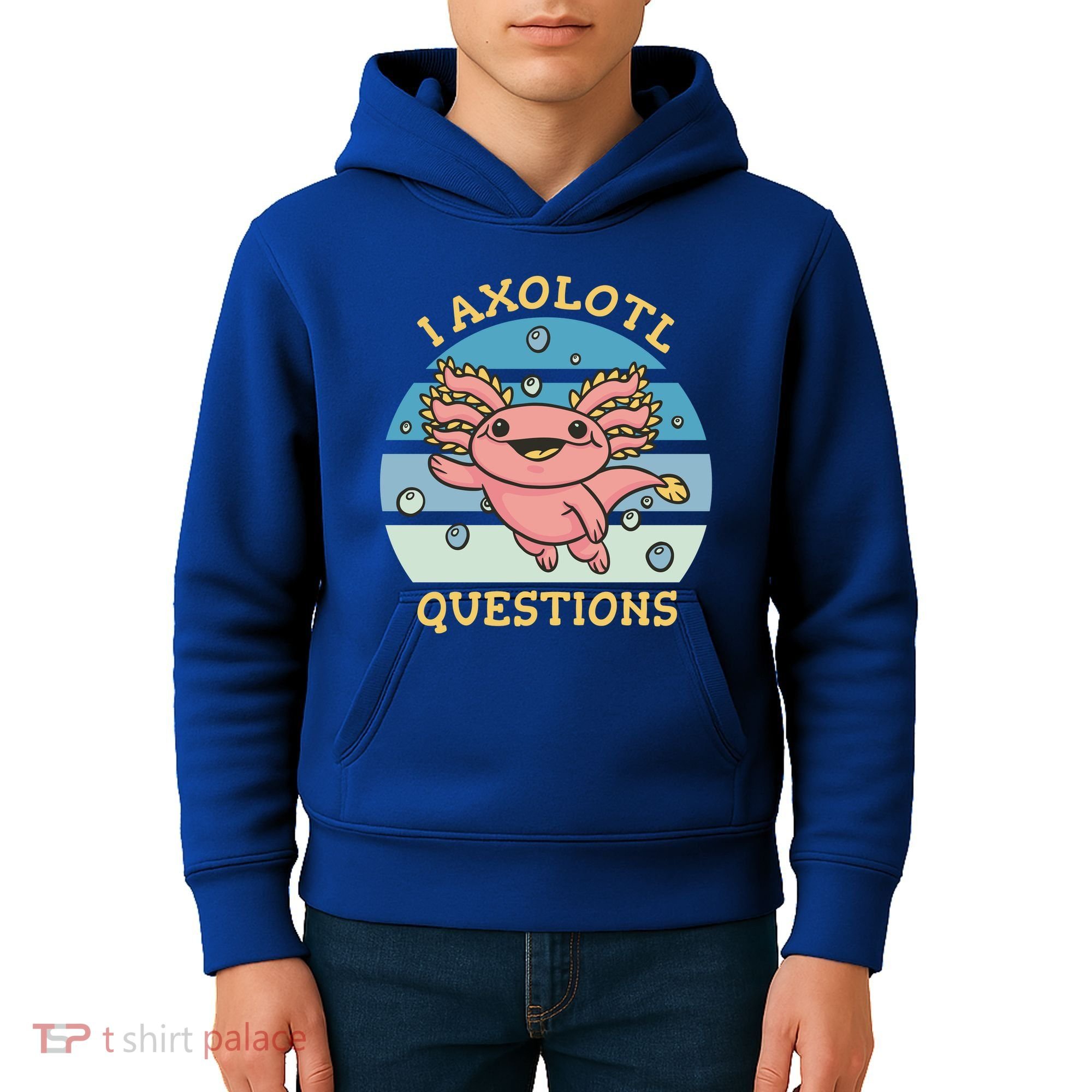 I Axolotl Questions Retro Cute Kids Hoodie