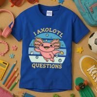 I Axolotl Questions Retro Cute Kids T-Shirt thumb 3