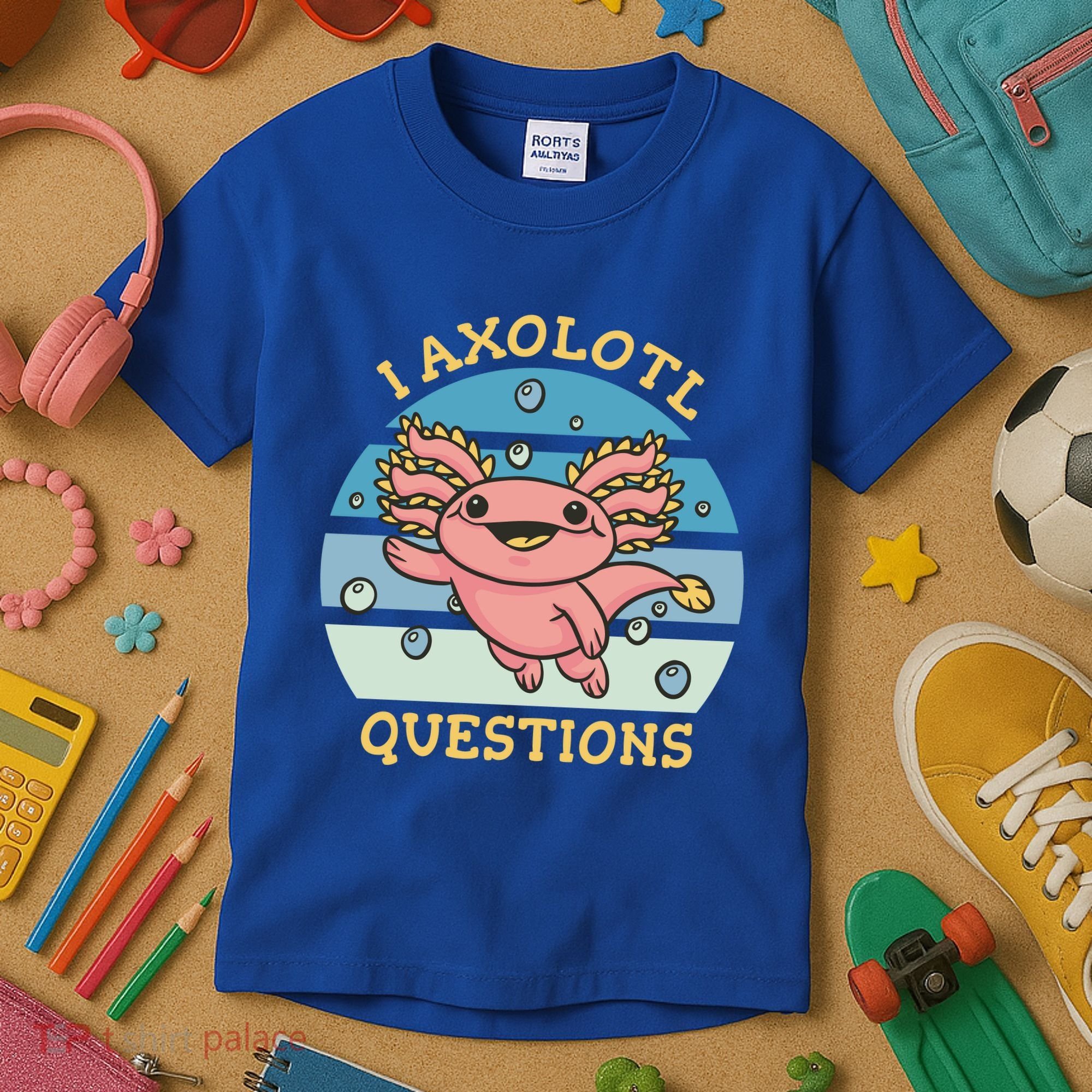 I Axolotl Questions Retro Cute Kids T-Shirt