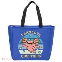 I Axolotl Questions Retro Cute Tote Bag thumb 0